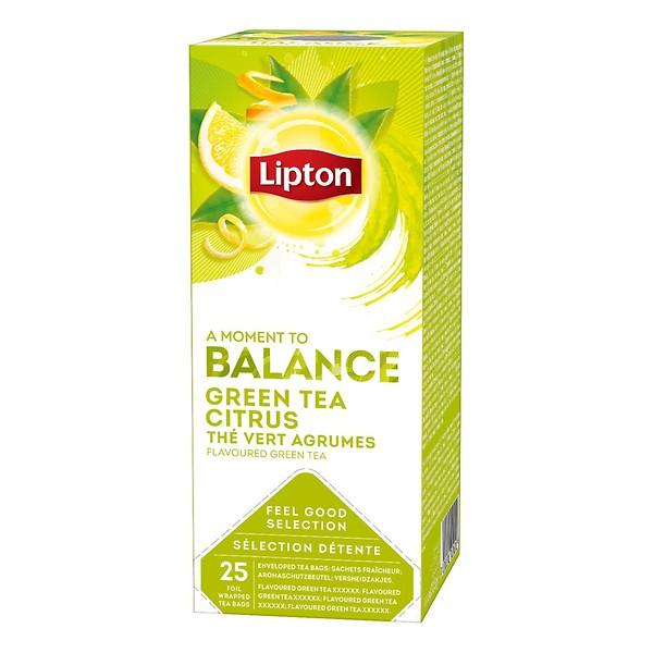 Lipton Green Tea with Citrus Fruit 6 Boxes, each box has 25 envelope tea bags