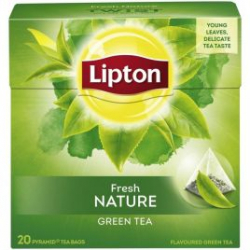 Lipton Fresh Nature Green Tea 4 Boxes, 20 Pyramid Tea Bags per box