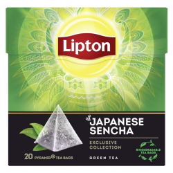 Lipton Sencha Green Tea 4 boxes, 20 pyramid tea bags per box