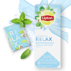 Lipton Peppermint Tea 6 Boxes, each box has 25 envelope tea bags